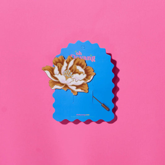 Champagne Bloom Batik Lapel Pin