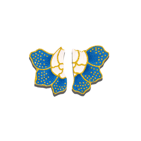 Blue Dawn Batik Stud Earrings