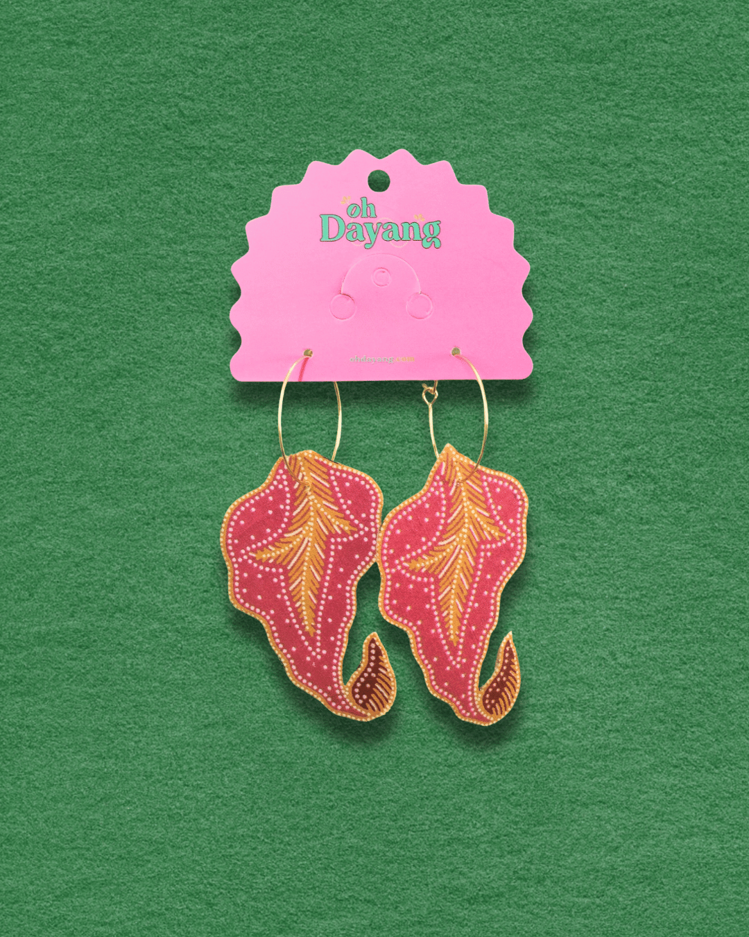Dedaun Batik Hoop Earrings