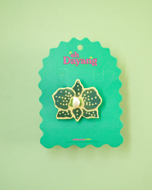 Orked Mutiara Batik Brooch
